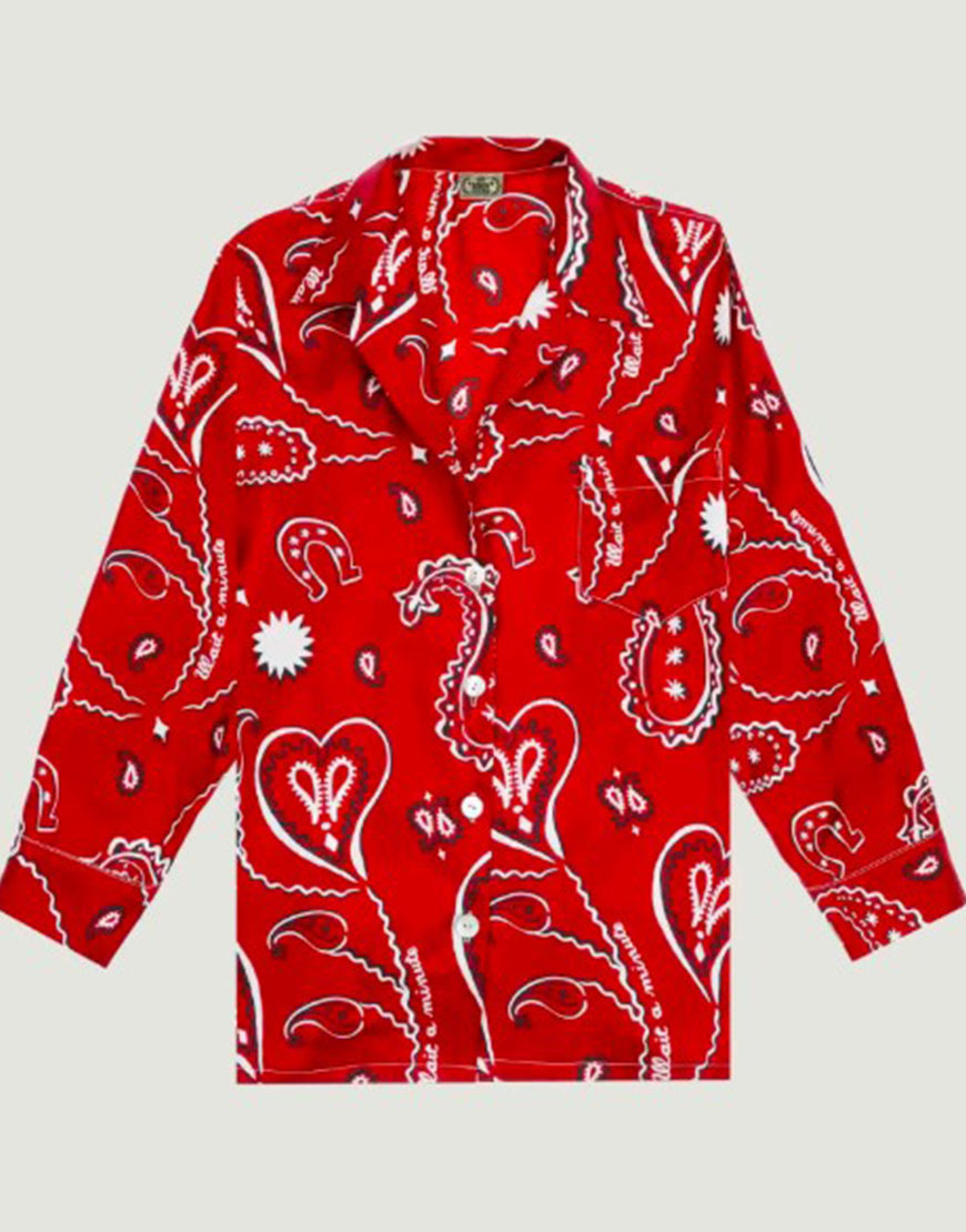 Emily In Paris S05 Lily Collins Red Paisley Shirt