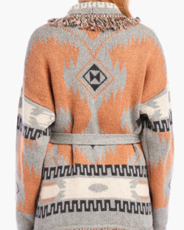Sistas S09 Ebony Obsidian Aztec Print Cardigan Clanton Jacket