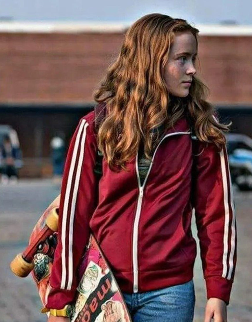 Stranger Things S04 Sadie Sink Red Track Jacket Clanton Jacket
