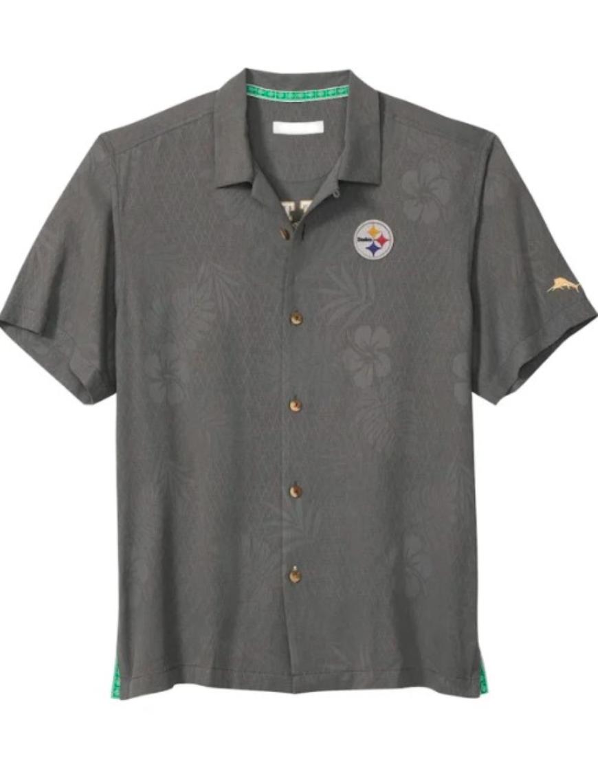 Pittsburgh Steelers Gray Catch Of The Day Button-Up Shirt